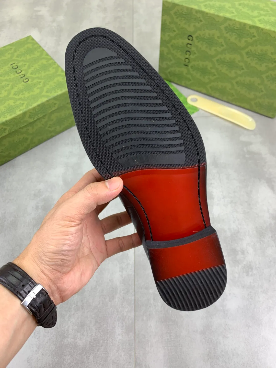 Men's Men's Shoes 💰P560 [New Style] 💰💎💎💎 [Gucci] GUCCI high-end men's formal business leather shoes, original order 1:1! Original imported high-end calfskin, original metal buckle, imported first-layer pigskin lining for feet, original high-end outsole, men's shoe size: 38-44